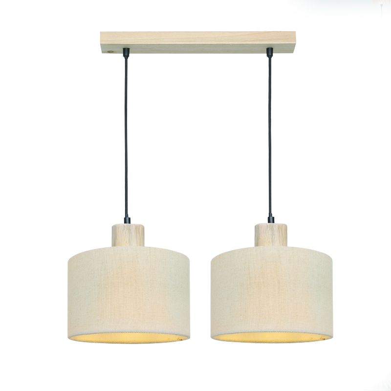 ΚΡΕΜΑΣΤΟ Φ/Σ 2ΧΕ27 CHIOS ΚΡΕΜ ΥΦΑΣΜΑ+ΞΥΛΟ 50X22XH130CM