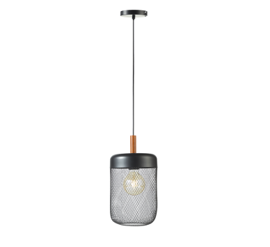 NETTO ΚΡΕΜΑΣΤΟ Φ/Σ 1ΧΕ27 ΜΑΥΡΟ ΜΕΤΑΛΛΙΚΟ+ΞΥΛΟ D20XH154CM PAROT