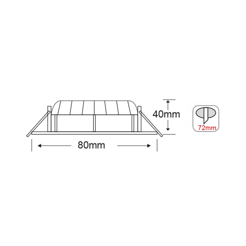 NETTO SQUARE N.MAT MOV. LED SPOT 6W 3000K 410Lm COB 230V 60° Ra80