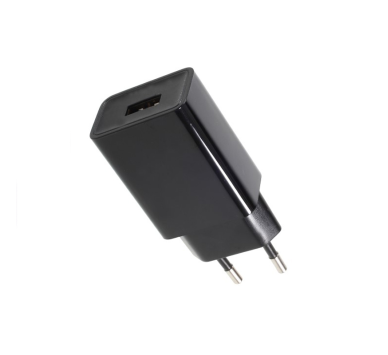 USB ADAPTOR BLACK 230VAC (0.45A) / 5VDC (1A)