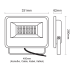 BLACK LED SMD FLOOD LUMINAIRE IP66 150W 3000K 15000Lm 230V AC RA80
