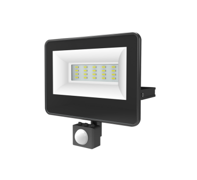 BLACK SENSOR LED SMD FLOOD LUMINAIRE IP66 20W 4000K 2070Lm 230V AC RA80