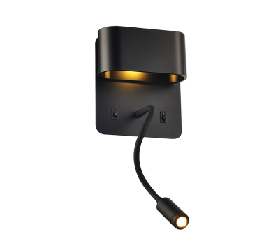ΕΠΙΤΟΙΧΟ Φ/Σ LED 8W 3000K 640LM ΜΑΥΡΟ ΜΕΤ/ΚΟ 16Χ9Χ45CM PRIAMUS