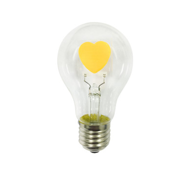 LED FILAMENT E27 A60 2W 2700K 230V AC 200LM RA80 30000H 360° HEART