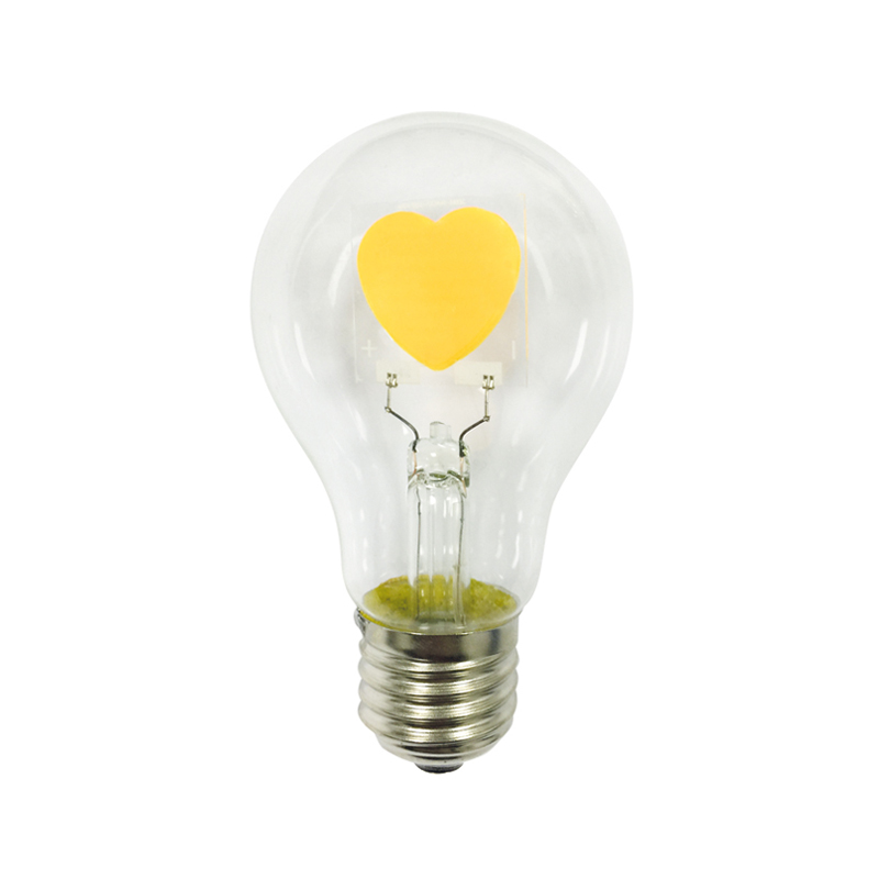 LED FILAMENT E27 A60 2W 2700K 230V AC 200LM RA80 30000H 360° HEART
