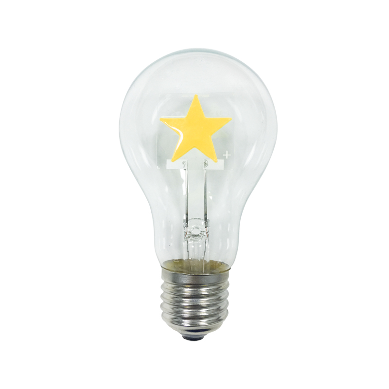 LED FILAMENT E27 A60 2W 2700K 230V AC 200LM RA80 30000H 360° STAR