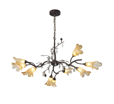 NETTO ΚΡΕΜΑΣΤΟ 9ΦΩΤΟ ΜΑΥΡΟ ΓΥΑΛΑΚΙ 9X35W G9 Φ90 Η120CM