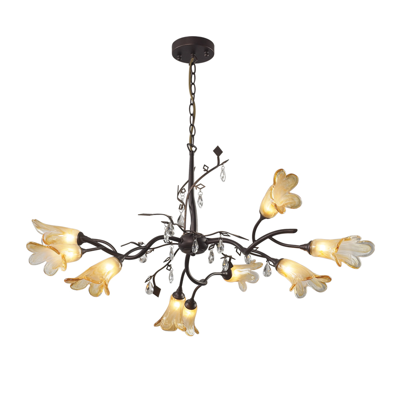 NETTO ΚΡΕΜΑΣΤΟ 9ΦΩΤΟ ΜΑΥΡΟ ΓΥΑΛΑΚΙ 9X35W G9 Φ90 Η120CM