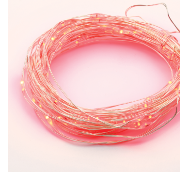 100 LED ΛΑΜΠΑΚ ΣΕΙΡΑ ΧΡΟΝΟΔΙΑΚ ΚΟΚΚΙΝΟ ΑΣΗΜΙ ΚΑΛΩΔ ΧΑΛΚΟΥ & ΜΠΑΤΑΡ 3xAA IP44 10m+10cm