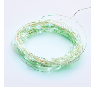 100 LED ΛΑΜΠΑΚ ΣΕΙΡΑ ΠΡΑΣΙΝΟ ΑΣΗΜΙ ΚΑΛΩΔ ΧΑΛΚΟΥ ΑΝΤΑΠΤΟΡ(3VDC) & 8 ΠΡΟΓΡΑΜ IP44 10m+3m 1.8W
