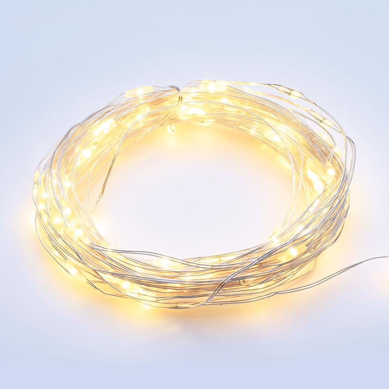 12 LED ΛΑΜΠΑΚ ΣΕΙΡΑ ΘΕΡΜΟ ΛΕΥΚΟ ΑΣΗΜΙ ΚΑΛΩΔ ΧΑΛΚΟΥ & ΜΠΑΤΑΡ 2xAA IP20 1.2m+10cm 0.72W