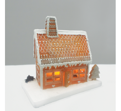 LED WW ΔΙΑΚ/ΚΟ GINGERBREAD ΣΠΙΤΙ ΛΕΥΚΟ&ΚΑΦΕ 3ΑΑ(ΜΠΑΤ)25Χ15Χ23CM