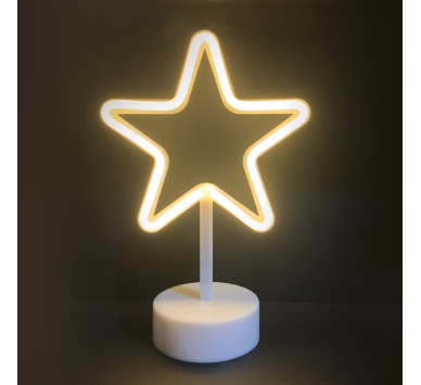 "ΑΣΤΕΡΙ, 39 NEON LED ΛΑΜΠΑΚΙΑ ΜΕ ΜΠΑΤΑΡΙΑ (3xAA)/USB, ΘΕΡΜΟ ΛΕΥΚΟ, IP20, 19x10x28.5cm "