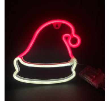 ΚΑΠΕΛΟ, 114 NEON LED ΛΑΜΠΑΚΙΑ ΜΕ ΜΠΑΤΑΡΙΑ (3xAA)/USB, ΚΟΚΚΙΝΟ & CW, IP20, 19x2x22cm