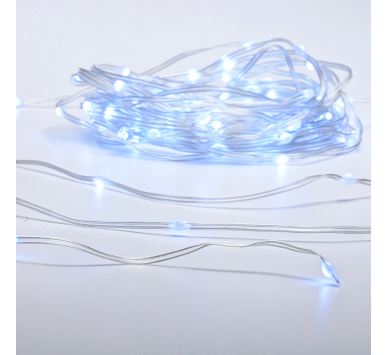 SKIN LINE LAMP 100 ΛΑΜΠ. LED CW 3AA BAT 8 ΠΡΟΓΡ. IP44 ΜΗΚΟΣ 10m 0,3m ΔΙΑΦΑΝΟ ΚΑΛΩΔΙΟ ΤΡΟΦ.