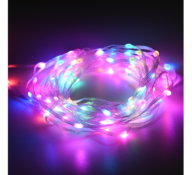 100RGB LED SMART STRING CONNECTABLE, 10m, USB, REMOTE&APP, IP44, 3m ΚΑΛΩΔ ΤΡΦ