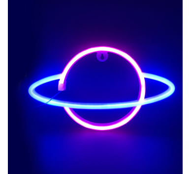 ΠΛΑΝΗΤΗΣ, 108 NEON LED ΛΑΜΠΑΚΙΑ ΜΕ ΜΠΑΤΑΡΙΑ (3xAA)/USB, ΡΟΖ & ΜΠΛΕ, IP20, 17.5x2x30cm