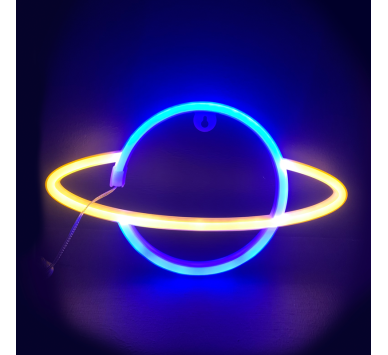 ΠΛΑΝΗΤΗΣ, 116 NEON LED ΛΑΜΠΑΚΙΑ ΜΕ ΜΠΑΤΑΡΙΑ (3xAA)/USB, ΧΡΥΣΟ & ΜΠΛΕ, IP20, 17.5x2x30cm