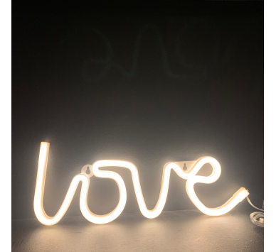 LOVE, 118 NEON LED ΛΑΜΠΑΚΙΑ ΜΕ ΜΠΑΤΑΡΙΑ (3xAA)/USB, WW, IP20, 35.5x2x13cm