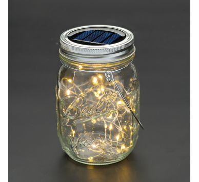 20 WW SOLAR LEDS, ΓΥΑΛ. ΒΑΖΟ. ΛΑΜΠ. ΣΕΙΡΑ, ΜΠΑΤ., ΦΒ ΠΑΝΕΛ, ΑΣΗΜΙ ΚΑΛ. ΧΑΛΚΟΥ, IP44, Φ7.7xH13.5cm