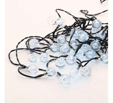 30 CW SOLAR LEDS, ΠΛΑΣΤΙΚΑ ΜΠΑΛ. ΛΑΜΠ. ΣΕΙΡΑ, ΜΠΑΤ., ΦΒ ΠΑΝΕΛ, FLASH, ΜΑΥΡΟ ΚΑΛ., IP44, 4.35m+2m