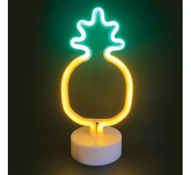 ΑΝΑΝΑΣ, 41 NEON LED ΛΑΜΠΑΚΙΑ ΜΕ ΜΠΑΤΑΡΙΑ (3xAA)/USB, ΠΡΑΣΙΝΟ & ΚΙΤΡΙΝΟ, IP20, 17x10x28,5cm