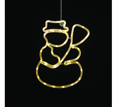 "PLASTIC SNOWMAN" 44 LED ΛΑΜΠΑΚΙΑ WW ΜΠΑΤ. (3ΧΑΑ)/USB, IP20, 24.4*0.7*35.7