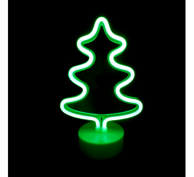 ΔΕΝΤΡΟ, 44 NEON LED ΛΑΜΠΑΚΙΑ ΜΕ ΜΠΑΤΑΡΙΑ (3xAA)/USB, ΠΡΑΣΙΝΟ, IP20, 19x10x26cm
