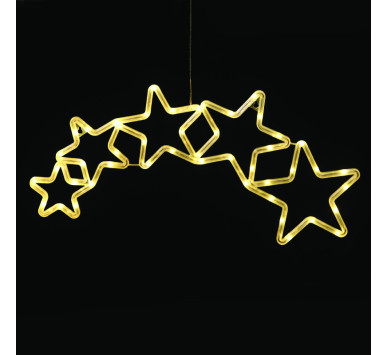 "PLASTIC 5 STARS" 47 LED ΛΑΜΠΑΚΙΑ WW ΜΠΑΤ. (3ΧΑΑ)/USB, IP20, 54*0.5*25
