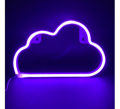 ΣΥΝΝΕΦΟ, 48 NEON LED ΛΑΜΠΑΚΙΑ ΜΕ ΜΠΑΤΑΡΙΑ (3xAA)/USB, ΜΩΒ, IP20, 29.5x2x18.5cm