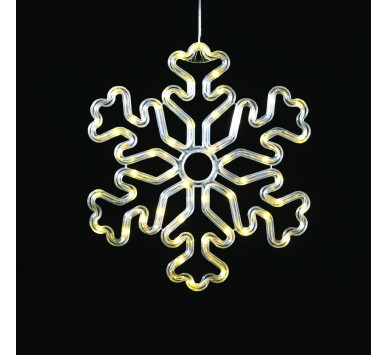 "PLASTIC SNOWFLAKE" 50 LED ΛΑΜΠΑΚΙΑ WW ΜΠΑΤ. (3ΧΑΑ)/USB, IP20, 30.5*0.7*27.5