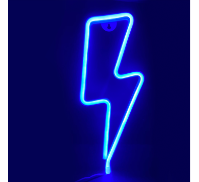 ΑΣΤΡΑΠΗ, 98 NEON LED ΛΑΜΠΑΚΙΑ ΜΕ ΜΠΑΤΑΡΙΑ (3xAA)/USB, ΜΠΛΕ, IP20, 34x2x13cm