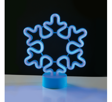  ΧΙΟΝΟΝΙΦΑΔΑ, NEON LED ΛΑΜΠΑΜΠΑΤ(3xAA)/USB, ΜΠΛΕ, IP20, 21x8.5x25cm