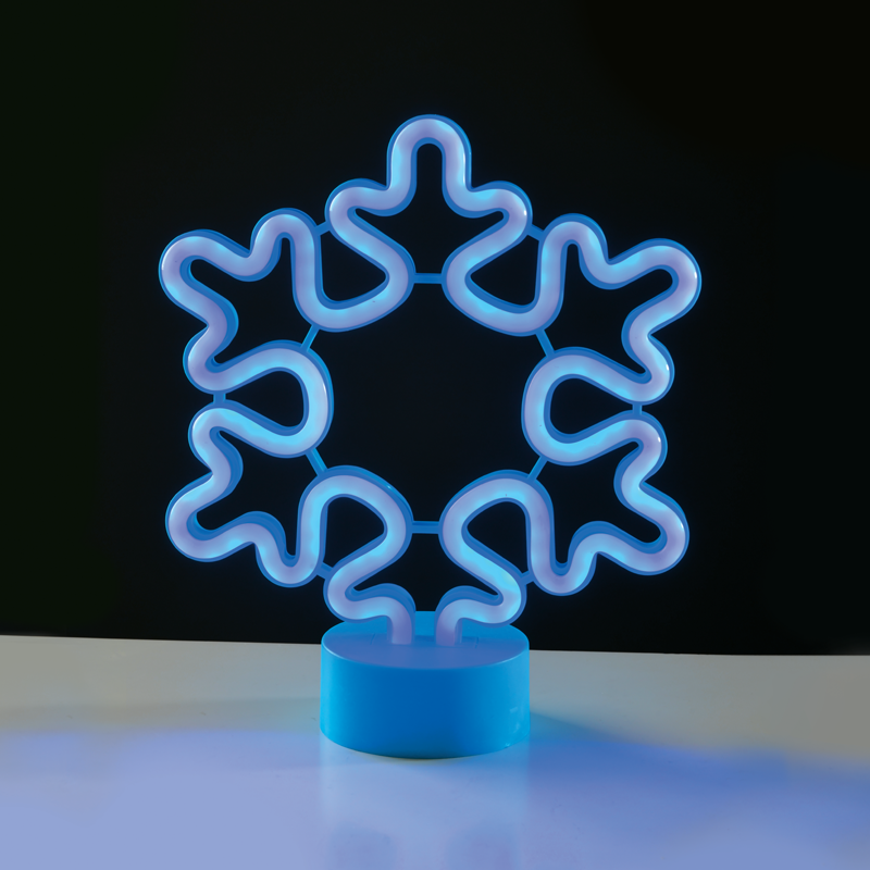  ΧΙΟΝΟΝΙΦΑΔΑ, NEON LED ΛΑΜΠΑΜΠΑΤ(3xAA)/USB, ΜΠΛΕ, IP20, 21x8.5x25cm