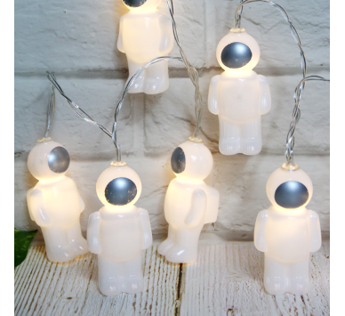  "SILICONE PLASTIC SPACEMEN", 10LED ΛΑΜΠΑ ΣΕΙΡΑ ΜΠΑΤ(2xAA) ΘΕΡΜ ΛΕΥΚ IP20 135+30cm ΔΙΑΦ ΚΑΛΩΔ ΤΡΟΦ