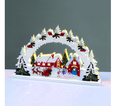 WOODEN HOUSE 15 LED ΛΑΜΠ ΘΕΡΜΟ ΣΤΑΘΕΡΟ ΜΠΑΤ (2ΧΑΑA) 30*5*19cm IP20^