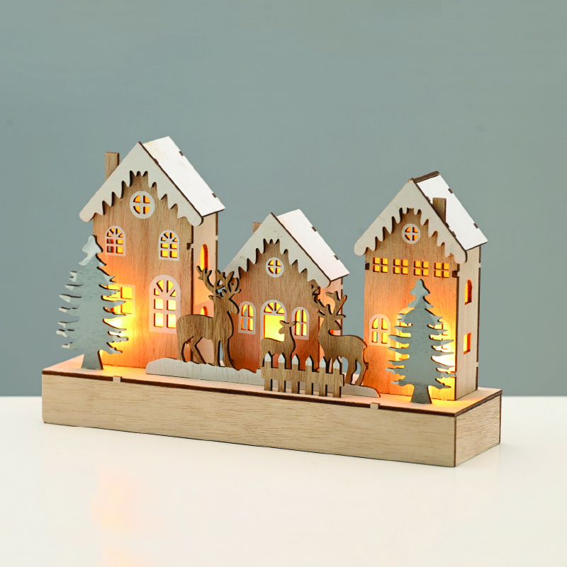 WOODEN VILLAGE  10 LED ΛΑΜΠ ΘΕΡΜΟ ΣΤΑΘΕΡΟ ΜΠΑΤ (2ΧΑA) 25*7*15cm IP20^
