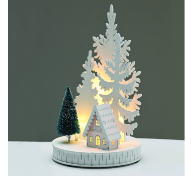 WOODEN HOUSE 5 LED ΛΑΜΠ ΘΕΡΜΟ ΣΤΑΘΕΡΟ ΜΠΑΤ (2ΧΑA) 14,8*14,8*25cm IP20^