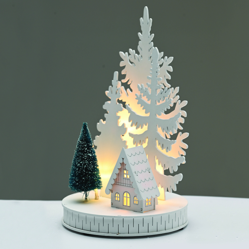 WOODEN HOUSE 5 LED ΛΑΜΠ ΘΕΡΜΟ ΣΤΑΘΕΡΟ ΜΠΑΤ (2ΧΑA) 14,8*14,8*25cm IP20^