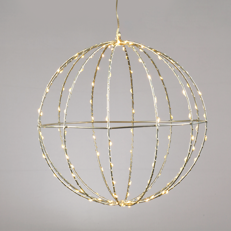  "D30CM SILVER BALL" 144 ΜΙΝΙ LED ΛΑΜ, WW, ΑΣΗΜΙ ΚΑΛΩΔ. ΧΑΛΚΟΥ,ΑΝΤΑΠΤ.(4.5VDC),IP44, 3M ΔΙΑΦ. ΚΑΛ.