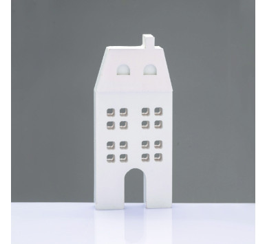 WOODEN DECORATIVE WHITE HOUSE   ΜΟΤΙΦ 6,5*2*14,5cm^