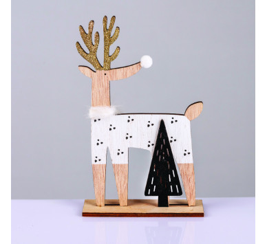 WOODEN DEER WITH TREE ΔΙΑΚΟΣΜΗΤΙΚΟ ΜΟΤΙΦ 20*4*12cm^