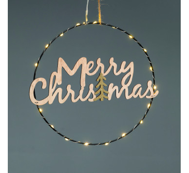 HANGING MERRY CHRISTMAS TREE 20 MINI LED ΘΕΡΜΟ ΛΑΜΠ ΜΠΑΤ 2*CR2032 (ΣΥΜΠΕΡ) IP20 ΔΙΑΜ:26cm 30cm ΚΑΛ^