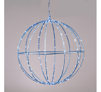  "D40CM SILVER BALL" 240 ΜΙΝΙ LED ΛΑΜ, ΜΠΛΕ, ΑΣΗΜΙ ΚΑΛΩΔ. ΧΑΛΚΟΥ,ΑΝΤΑΠΤ.(4.5VDC),IP44, 3M ΔΙΑΦ ΚΑΛ