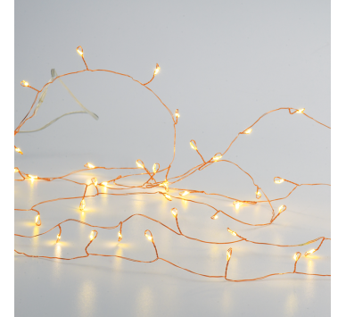  300 CLUSTER LED ΛΑΜΠΑΚ ΣΕΙΡΑ, WW, ΧΑΛΚΙΝΟ ΚΑΛΩΔ.,ΑΝΤΑΠΤ.(4.5VDC) & 8 ΠΡΟΓΡΑΜ.,IP44  3m+3m 6W