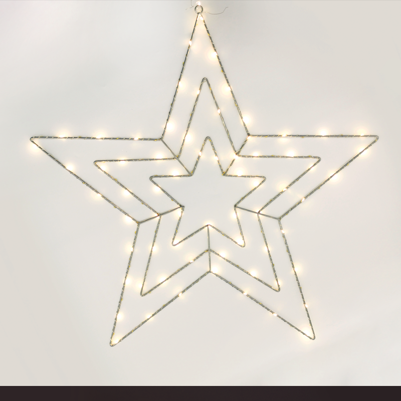"THREE STARS"70 ΜΙΝΙ LED ΛΑΜΠ, WW, ΑΣΗΜΙ ΚΑΛΩΔ ΧΑΛΚΟ, ΑΝΤΑΠΤ(3.5VDC),IP44 65.5X65.5CM&3MΔΙΑΦ.ΚΑΛ.