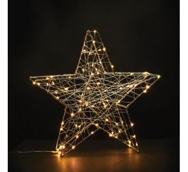  "3D Copper Wire Metal Motifs" ΑΣΤΕΡΙ 80 ΜINI LED ΛΑΜΠΑΚ ΜΕ ΚΑΛΩΔΧΑΛΚΟΥ & ΑΝΤΑΠΤΡΟΡΑ(3V DC)ΘΕΡΜΟ