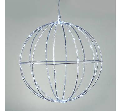  "D20CM SILVER BALL" 96 ΜΙΝΙ LED ΛΑΜ, CW, ΑΣΗΜΙ ΚΑΛΩΔ. ΧΑΛΚΟΥ,ΑΝΤΑΠΤ.(4.5VDC),IP44, 3M ΔΙΑΦ. ΚΑΛ.