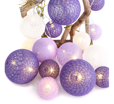  “WOVEN BALL FAIRY LIGHTS” ΜΩΒ-ΑΣΠΡH ΜΠΑΛΑ 20 LED ΛΑΜΠΑΚ ΣΕΙΡΑ ΜΠΑΤΑΡ(3xΑΑ) ΘΕΡΜΟ ΛΕΥΚΟ IP20 285+30