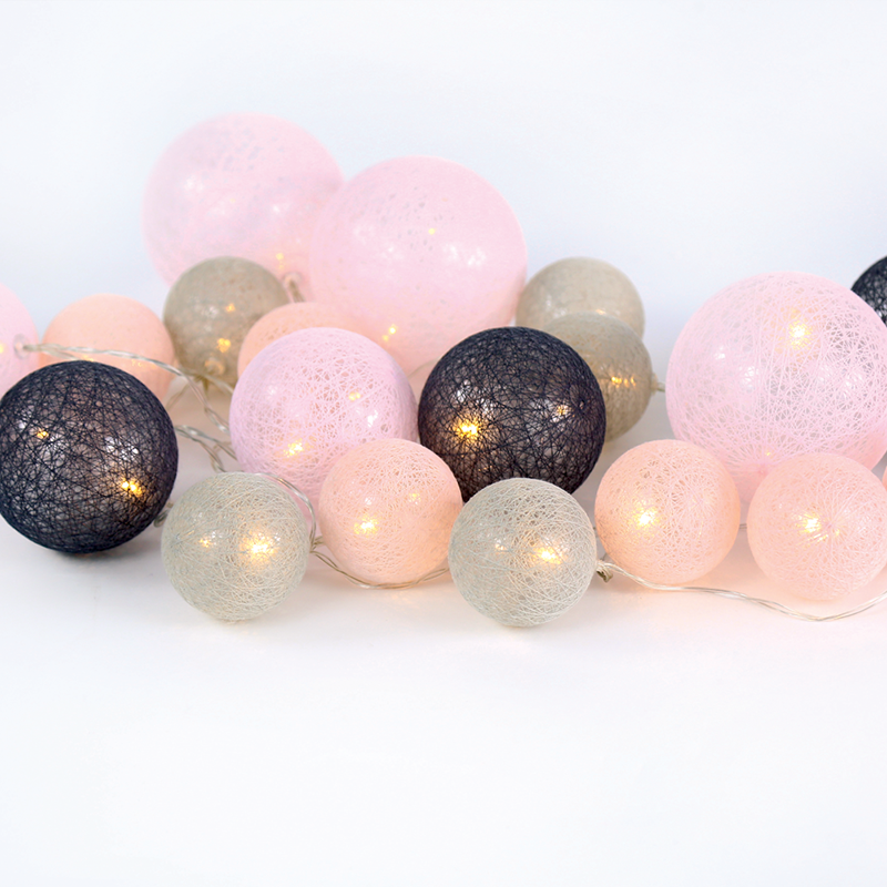  “WOVEN BALL FAIRY LIGHTS” POZ - ΓΚΡΙ ΜΠΑΛΑ 20 LED ΛΑΜΠΑΚ ΣΕΙΡΑ ΜΠΑΤΑΡ(3xΑΑ) ΘΕΡΜΟ ΛΕΥΚΟ IP20